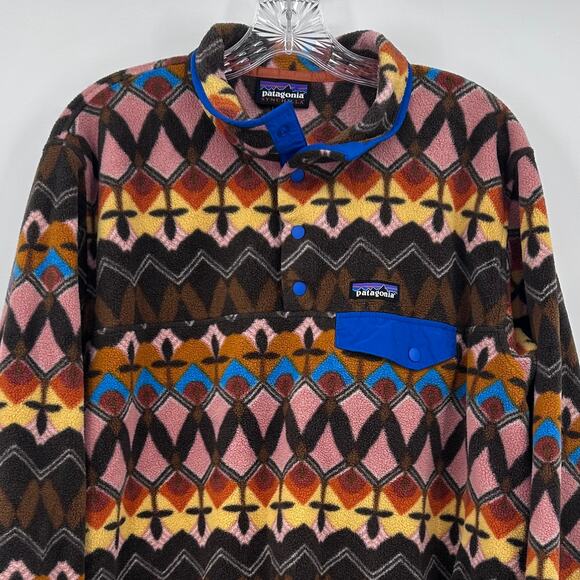 Patagonia Lightweight Synchilla Snap-T Fleece Companions Big Anthos Womens Sz XL - Picture 5 of 13